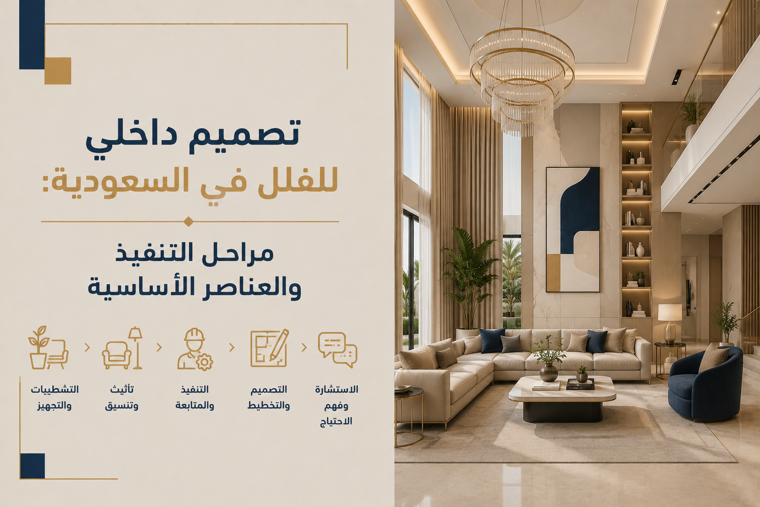 تصميم داخلي للفلل في السعودية
