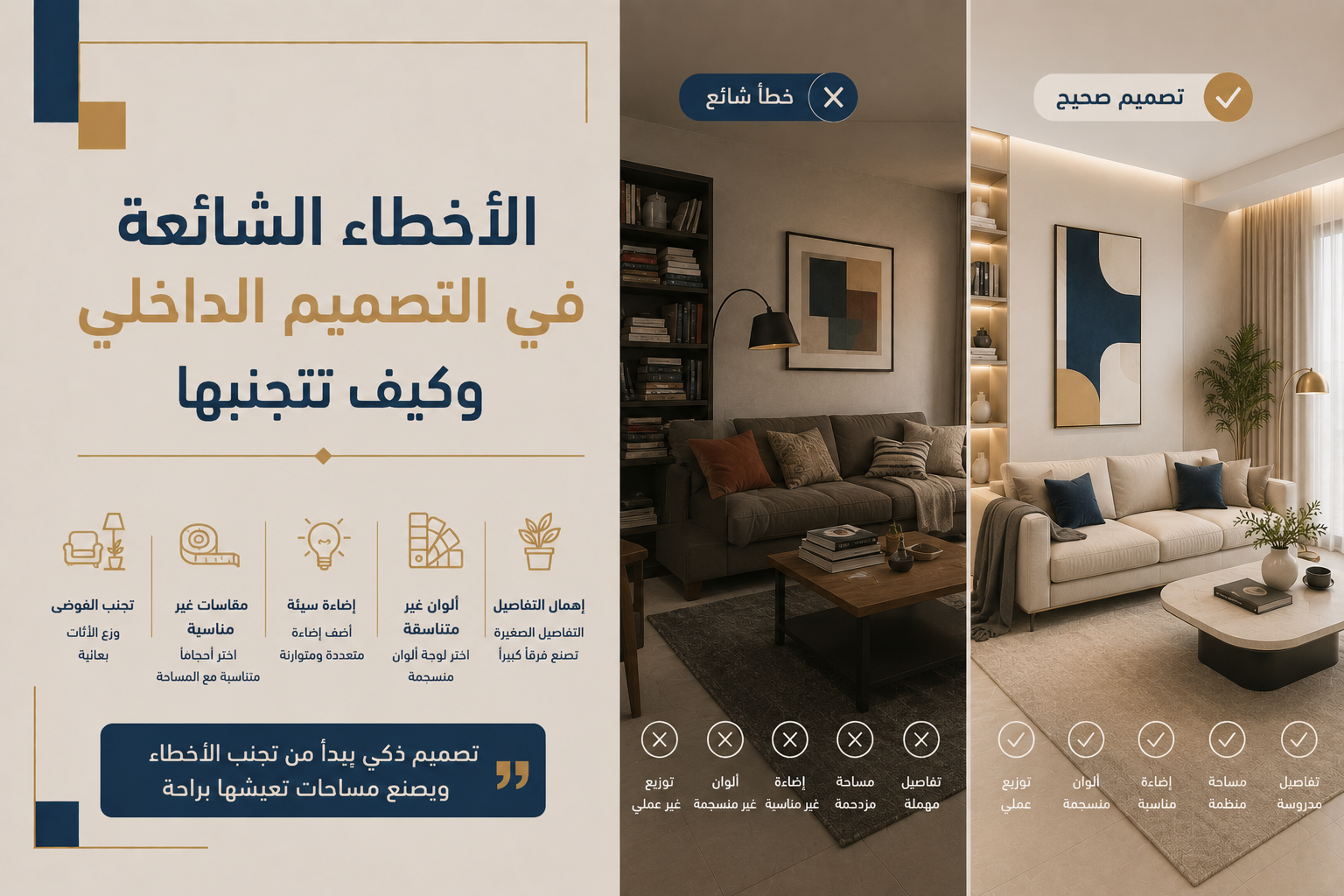 الأخطاء الشائعة في التصميم الداخلي وكيف تتجنبها