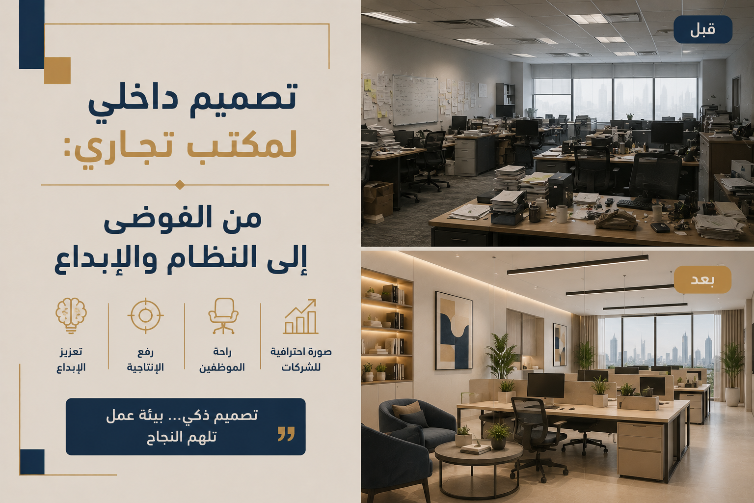تصميم داخلي لمكتب تجاري