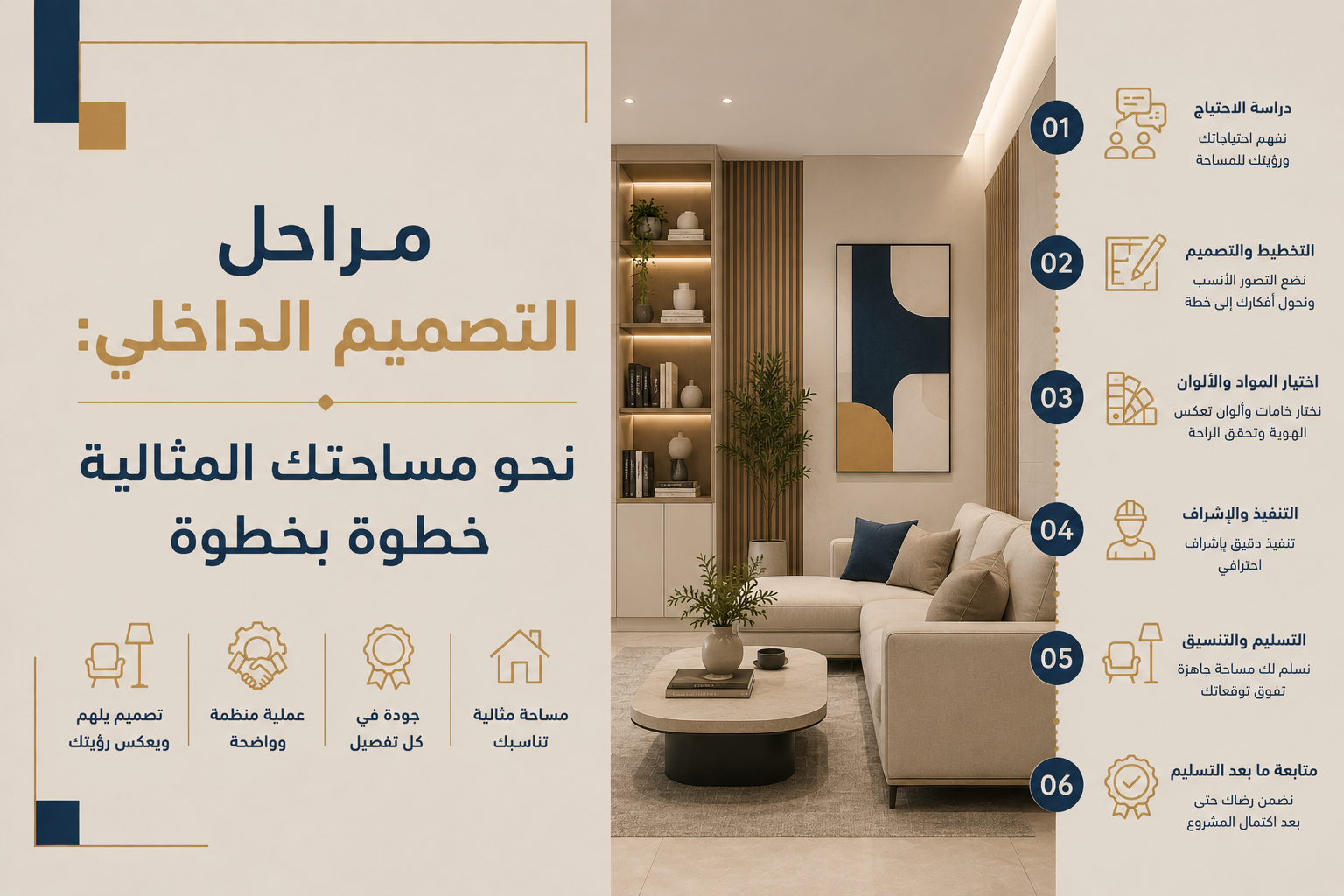 مراحل التصميم الداخلي