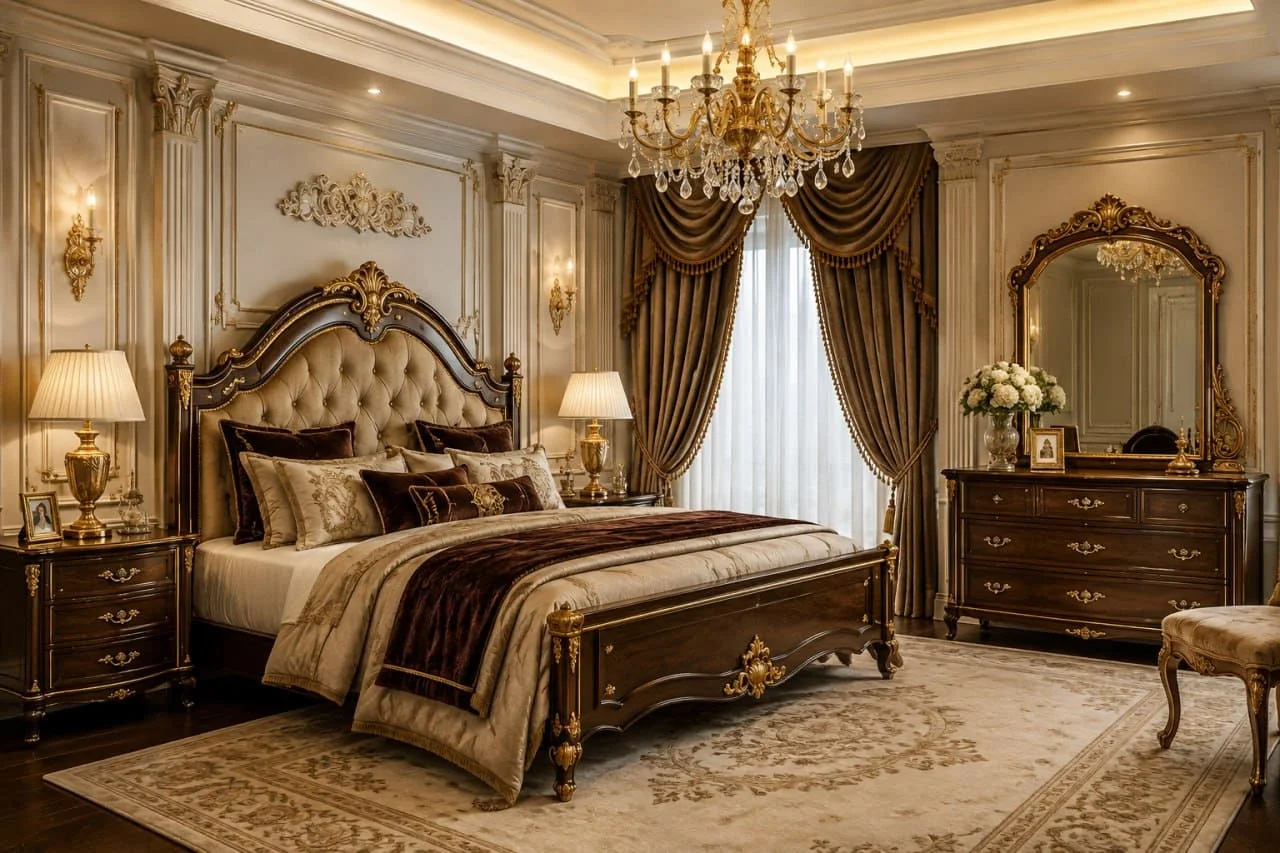 تصميم-داخلي-كلاسيكي-لغرف-النوم